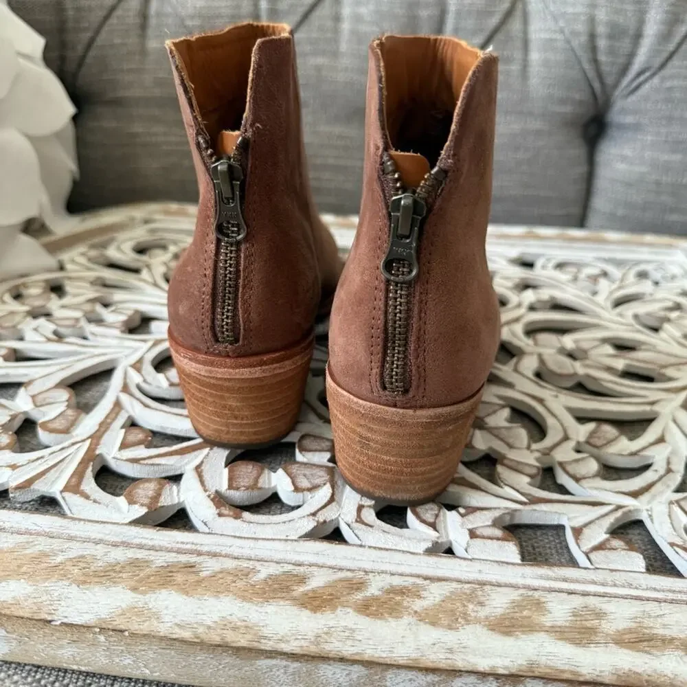 Kork-Ease Brown Suede Leather Ankle Boots Women’s 8
